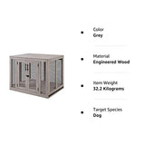 unipaws Large Dog Crate Furniture, Wooden Dog Kennel for Large Breed, Indoor Decorative Wood Dog Cage, Inside Side End Table Crate with Tray and Dog Bed, Dog Enclosure, for Dogs Up to 70 lbs unipaws