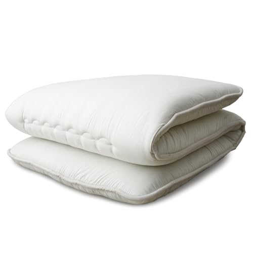 タンスのゲン Japanese Futon Mattress, Twin, Shikibuton for Firm, Even Support – Traditional Batting Core, 4-Inch Thick, 100% Cotton Cover, 2220005000(92515) タンスのゲン