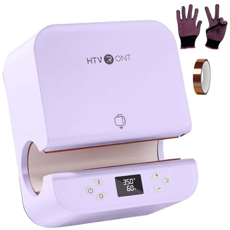 HTVRONT Auto Tumbler Heat Press Machine - Mug Heat Press Heat Up Fast & Even, Professional Tumbler Press High-Security for 2.9"-3.2" Sublimation Tumblers, Cups, Glasses and Mugs, Purple HTVRONT