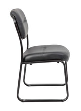 Boss Office Products B9539 Leather Sled Base Side Chair in Black, 250 Boss Office Products