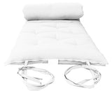 D&D Futon Furniture Traditional Japanese Floor Rolling Mattress, Cotton Battings/Foam/Polyester Batting, Shikifuton (White, 80 x 54 x 3 in Thick Full Size) D&D Futon Furniture