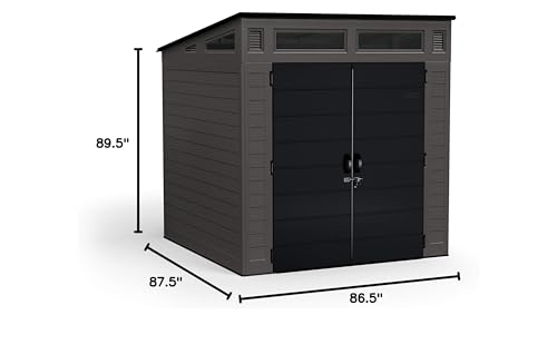 Suncast BMS7780 Modernist Shed, Peppercorn - WoodArtSupply