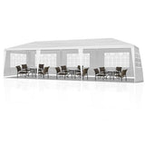 SWLJKU 10x30 FT Commercial Canopy | 5-Sided Event Tent with Spiral Pipes & PE Roof | Waterproof Gazebo for Weddings, Markets & Beach Parties, White SWLJKU