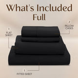 Utopia Bedding Full Sheet Set – 4 Piece Bed Sheets for Full Size Bed, Soft and Breathable Microfiber, Includes 1 Fitted Sheet, 1 Flat Sheet and 2 Pillowcases (Black) Utopia Bedding