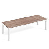 LITTLE TREE Two Person Desk, 78.7 Inches Extra Long Computer Desk, Wooden Large Office Desk with Strong Metal Legs, Double Desk for 2 People, Writing Table Study Desk for Home Office, Oak & White LITTLE TREE