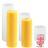 Large Cylinder Mold for Candle Making, 2x3Inch 2x6Inch 2x8Inch Cylinder Silicone Candle Mold, 3 Pcs Long Pillar Epoxy Resin Casting Mold for Wax Candle Resin Craft Making