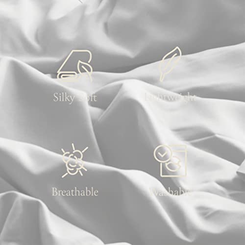 BELADOR Silky Soft King White Sheet Set -Luxury 6 Piece Bed Sheets for King Size Bed, Secure-Fit Deep Pocket Sheets with Elastic, Breathable Hotel Sheets & Pillowcase Set, Wrinkle Free Oeko-Tex Sheet