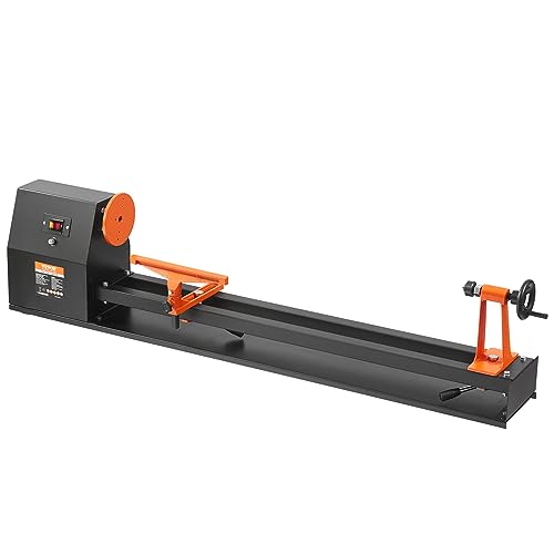 VEVOR Benchtop Wood Lathe, 14 in x 40 in, 0.5 HP 370W Power Wood Turning Lathe Machine, 4 Speed Adjustable 885/1245/1715/2425 RPM with Chisels Faceplate Plastic Handle Hex Wrench, for Woodworking VEVOR