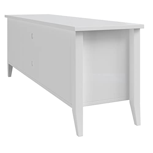 Lavish Home TV Stand - 55-inch Storage Cabinet with 2 Cubbies and 2 Shelves - Entertainment Center for Living Room, Bedroom, or Entryway (White) Lavish Home