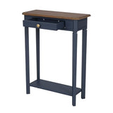 East at Main Marnie Console Table – 23.75” Wide Navy Blue Entryway Table with Storage Drawer & Shelf – Slim Accent for Hallways, Foyers, Living Rooms and Small Spaces – Handcrafted Bayur Wood East at Main