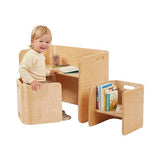 ECR4Kids Bentwood Multipurpose Table and Chair Set, Kids Furniture, Natural, 3-Piece ECR4Kids