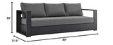 Modway Tahoe Aluminum Outdoor Patio Sofa in Gray Charcoal Modway