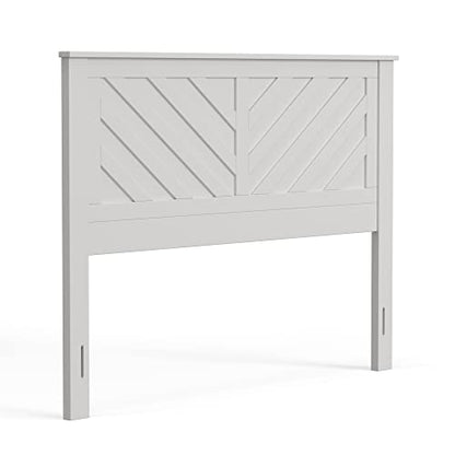 Glenwillow Home LaFerme Queen Size Wood Panel Headboard in Gloss White - WoodArtSupply