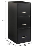 Lorell SOHO 18" 3-Drawer Vertical File Lorell