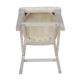 International Concepts Unfinished Seattle Counter Height Stool, 24-Inch, Brown IC International Concepts