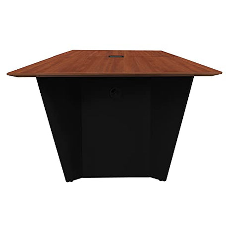 Regency Array 96" Conference Table with Built-in Power & Data Grommet – Modern Tapered Leg Design, Cable Management, Meeting & Boardroom Table Seats 4-8 People (Cherry, Black) Regency
