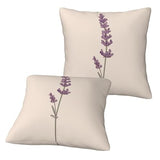 Hayyett Minimalist A Single Lavender Sprig Throw Pillows Covers, Couch Sofa Pillow Cases,Zipper Bedding Cushion Cases for Living Room,18x18 Inch Hayyett