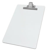 Acrimet White Clipboard Letter Size A4 (13” x 9 1/16”) Premium Metal Clip (Hardboard) (Silver Clip) (6 Pack) Acrimet