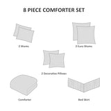 Madison Park Floral King Comforter Set, Cotton Rich Bedding Set Feminine Design Shabby Chic King Size Comforter Sets, All Season Bed Cover with Shams, Bed Skirt, Décor Pillow, Blush 8 Piece Madison Park