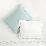 Lush Decor Coastal Chic Scalloped Edge Cotton Duvet Cover Set, 3 Piece Set, Full/Queen, Blue & White - Queen Bedding Set - White Duvet Cover Queen - Coastal Decor Lush Decor