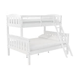 DHP Airlie Twin over Full Bunk Bed, White, Wood Construction, Converts to Twin/Full, 4-Step Ladder, Guard Rails DHP