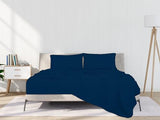 ROYALE LINENS 3 Piece Twin Sheets Set - Soft Brushed 1800 Microfiber Bedding - 1 Fitted and 1 Flat Sheet, 1 Pillow case - Wrinkle Free & Fade Resistant - Hotel Luxury Bed Sheets Set (Navy, Twin) ROYALE LINENS