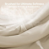 MUXHOMO Full Comforter Sets, All Season Ultra Soft Down Alternative Bedding - 3 Piece Lightweight Bed Set Includes 1 Comforter (82"x86") and 2 Pillow Shams (20"x26"), Linen MUXHOMO