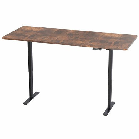VIVO Large Electric 83 x 30 in Standing Desk, Memory Height Adjustment, 1B Series, Holds 220 lbs, Rustic Vintage Brown Top Black Frame, DESK-KIT-1B8N VIVO