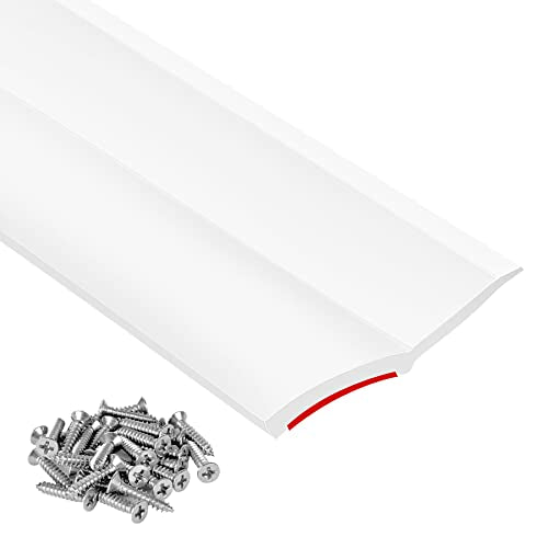 Garage Door Seal Top and Sides 36FT Universal PVC Weather Stripping Garage Soft and Hard Composite Door Trim Seal Weatherproofing Garage Door Seals with Nails(White) MYFAMIREA