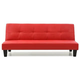 Glory Furniture Alan Faux Leather Sleeper Sofa in Red Glory Furniture