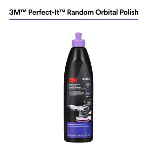 3M Perfect-It Random Orbital Polish, 34133, 1 Pint, Fast Cutting Polisher for Automotive Buffing & Polishing, High-Gloss Finish 3M