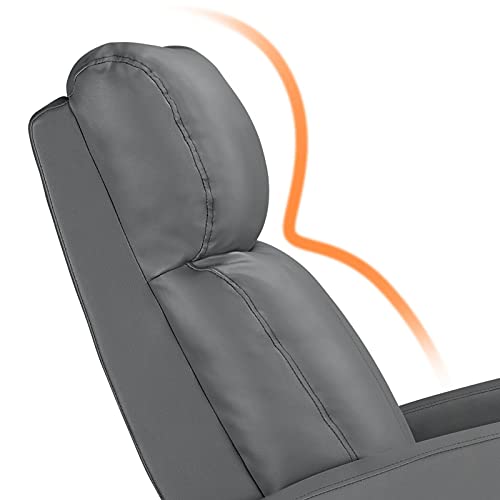 Yaheetech Recliner Chair Set of 2, PU Leather Upholstered Reclining Sofa Chair with Pocket Springs for Living Room, Home Theater Seating Grey
