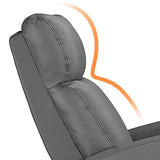 Yaheetech Recliner Chair Set of 2, PU Leather Upholstered Reclining Sofa Chair with Pocket Springs for Living Room, Home Theater Seating Grey
