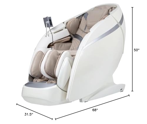 Osaki OS-Pro 4D DuoMax SL-Track Massage Chair with Intelligent Health Detection, Dual Roller 4D Mechanism, Piano Key Massage, Taupe Osaki