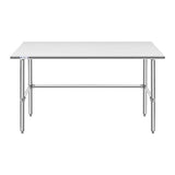 HALLY Open Base Stainless Steel Table 30 x 60 Inches, NSF Commercial Heavy Duty Prep & Work Table with Galvanized Legs for Restaurant, Home and Hotel HALLY SINKS & TABLES H