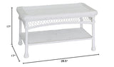 Jeco Inc White Wicker Patio Coffee Table Jeco
