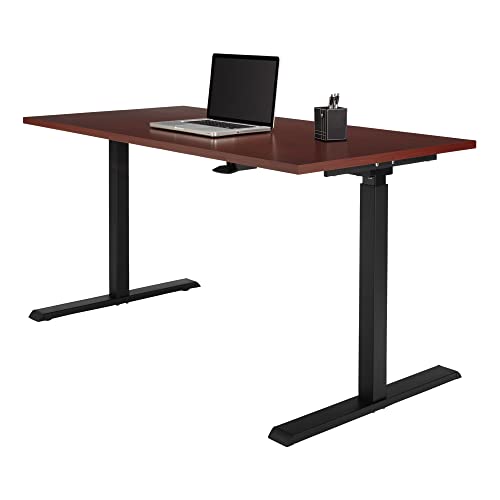 Realspace® Magellan 60" W Pneumatic Height-Adjustable Standing Desk, Cherry Realspace