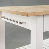 Casual Home Solid Hardwood Top, Natural/White, 40" W (373-91) Kitchen Island, Natural&White Casual Home