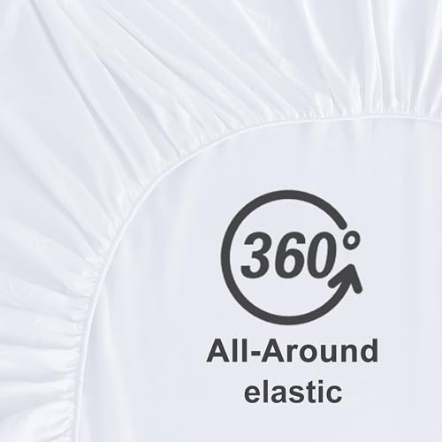 Hotella 100% Microfiber Ultra Soft 60"x80" Queen Size Fitted Sheet Only, Up to 14 inch Deep Pocket Bottom Sheet, Stay in Place Hotel Bedding Matress Protector, Machine Washable, Non-Fade, White Hotella