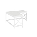 Workspace by Alera L-Shaped Farmhouse Desk, 58.27" x 58.27" x 29.53", White Alera