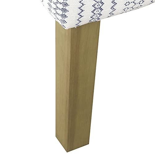 HomePop Velvet Swoop Arm Accent Chair, Blue Farmhouse Stripe HomePop