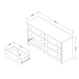 South Shore Vito 6-Drawer Double Dresser, Natural Ash South Shore