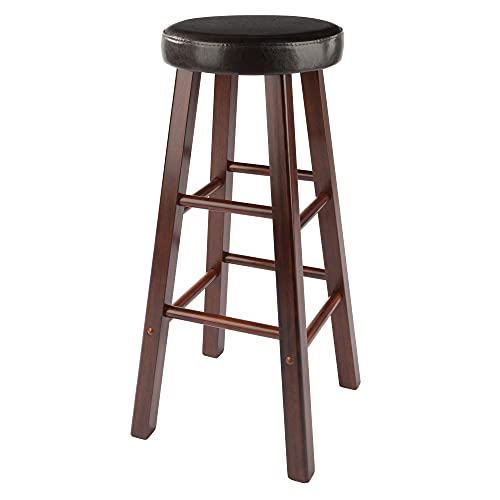 Winsome Wood Maria Cushion Seat Bar Stools, 2-Pc Set, Espresso & Walnut, 30.71" Winsome