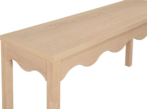 Meridian Furniture 99041Natural-S Fiora Collection Modern | Contemporary Console Table with Rich Natural Finish, Scalloped Aprons, 54" W x 16" D x 30" H, Natural Meridian Furniture