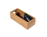 Lipper International Bamboo Wood Utensil Holder Storage Box for Cooking Tools, Makeup, or Office Supplies, 4" x 9 1/4" x 3" Lipper International