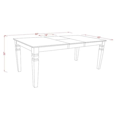 East West Furniture WEDA7-BLK-32 7 Piece Dining Set Includes a Rectangle Kitchen Table with Butterfly Leaf and 6 Upholstered Chairs, Black East West Furniture