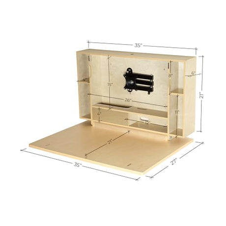 ARROWSTONE SKEENA Wall-Mounted Desk - Floating Folding Desk with Storage, Space-Saving Design for Home Office (36") ARROWSTONE