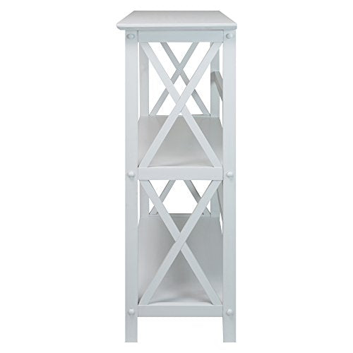 Casual Home 3-Shelf Montego Bookcase, White - WoodArtSupply