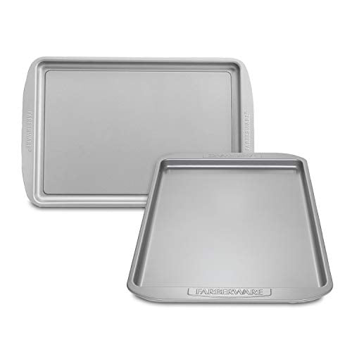 Farberware Nonstick Bakeware Set, Nonstick Cookie Sheets / Baking Sheets - 2 Piece, Gray Farberware