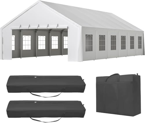 20x40 FT Heavy Duty Party Tent, Large Commercial Wedding Event Tent with Triangle Structure & 3 Carry Bags, Waterproof Outdoor Canopy Gazebo for Parties, Carport, Camping and Patio Events dafrigic